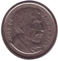 Монета 50 сентаво. 1956 год, Аргентина. Генерал Хосе де Сан-Мартин.