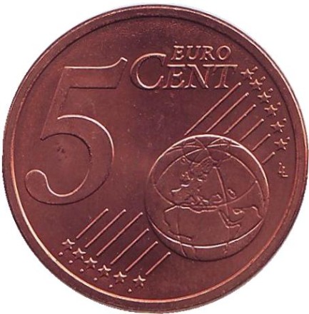 Монета 5 центов. 2002 год (J), Германия.