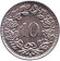 Монета 10 раппенов. 1921 год, Швейцария. XF. Монета 10 раппенов. 1921 год, Швейцария. XF.
