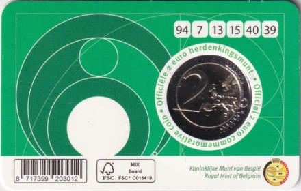 Монета 2 евро. 2025 год, Бельгия. Национальная лотерея. (Надпись: Belgique). Монета 2 евро. 2025 год, Бельгия. Национальная лотерея. (Надпись: Belgique).