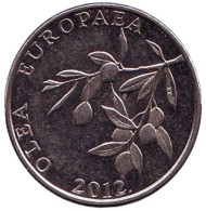 Монета 20 лип. 2012 год, Хорватия. Олива европейская. Монета 20 лип. 2012 год, Хорватия. Олива европейская.