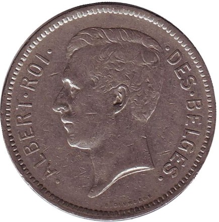 Монета 5 франков. 1932 год, Бельгия. (Des Belges) Монета 5 франков. 1932 год, Бельгия. (Des Belges)