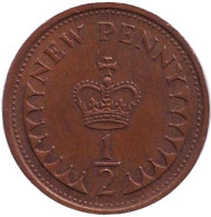 Монета 1/2 пенни. 1977 год, Великобритания. Монета 1/2 пенни. 1977 год, Великобритания.