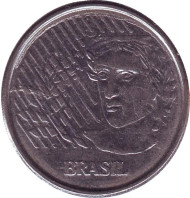 Монета 10 сентаво. 1997 год, Бразилия. Фигура Республики. Монета 10 сентаво. 1997 год, Бразилия. Фигура Республики.