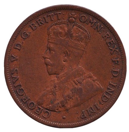 Монета 1 пенни. 1924 год, Австралия.