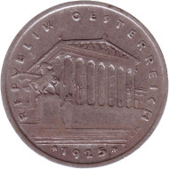 Монета 1 шиллинг. 1925 год, Австрия. Здание парламента в Вене. Монета 1 шиллинг. 1925 год, Австрия. Здание парламента в Вене.