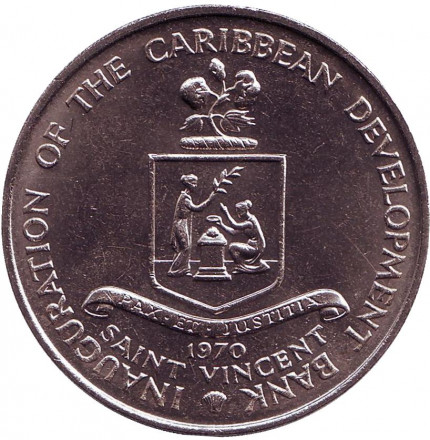 Монета 4 доллара. 1970 год, Остров Сент-Винсент. ФАО. Бананы.