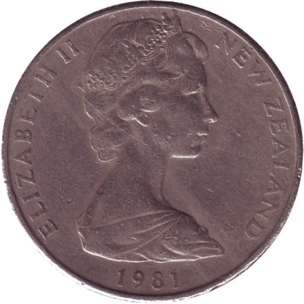 Монета 50 центов, 1981 год, Новая Зеландия. Парусник "Endeavour".