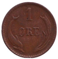 Монета 1 эре. 1887 год, Дания.