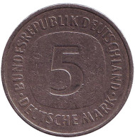 Монета 5 марок. 1981 год (J), ФРГ. Монета 5 марок. 1981 год (J), ФРГ.