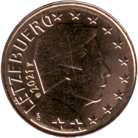 Монета 10 центов. 2021 год, Люксембург.