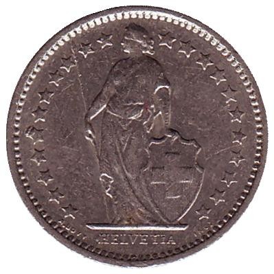 Монета 1/2 франка. 1978 год, Швейцария. Монета 1/2 франка. 1978 год, Швейцария.