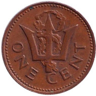 Монета 1 цент. 1973 год, Барбадос. Монета 1 цент. 1973 год, Барбадос.