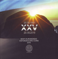 25 лет Независимости Эстонии. Годовой набор монет (8 шт.), Эстония, 2016 год. 25 лет Независимости Эстонии. Годовой набор монет (8 шт.), Эстония, 2016 год.