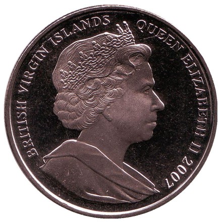 Монета 1 доллар. 2007 год, Британские Виргинские острова. Принцесса Диана. Монета 1 доллар. 2007 год, Британские Виргинские острова. Принцесса Диана.
