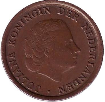 Монета 1 цент. 1974 год, Нидерланды.