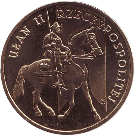 Монета 2 злотых, 2011 год, Польша. Улан Второй Польской Республики.