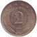 Монета 2 динара. 1976 год, Югославия.