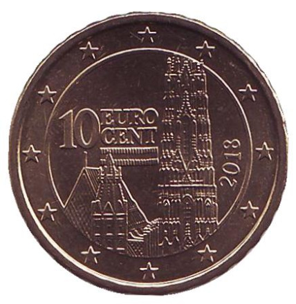 Монета 10 центов. 2018 год, Австрия.