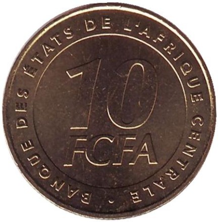Монета 10 франков. 2006 год, Центральные Африканские Штаты. Монета 10 франков. 2006 год, Центральные Африканские Штаты.