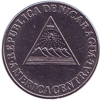 Монета 5 сентаво. 1994 год, Никарагуа. Голубь. Монета 5 сентаво. 1994 год, Никарагуа. Голубь.