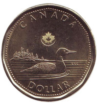 Монета 1 доллар, 2015 год, Канада. Утка. Монета 1 доллар, 2015 год, Канада. Утка.
