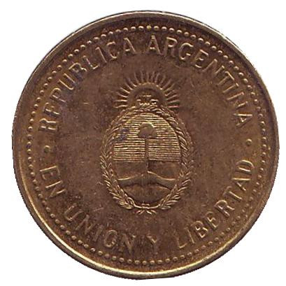 Монета 10 сентаво. 2011 год, Аргентина. Монета 10 сентаво. 2011 год, Аргентина.