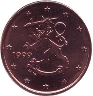 Монета 5 центов. 1999 год, Финляндия. Монета 5 центов. 1999 год, Финляндия.