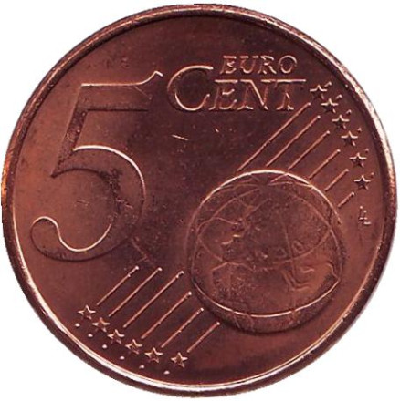 Монета 5 центов. 2002 год, Люксембург.