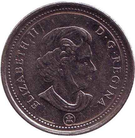 Монета 25 центов. 2010 год, Канада. Канадский олень (Карибу). Монета 25 центов. 2010 год, Канада. Канадский олень (Карибу).