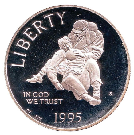 Монета 1 доллар. 1995 год, США. (Proof) Гражданская война.
