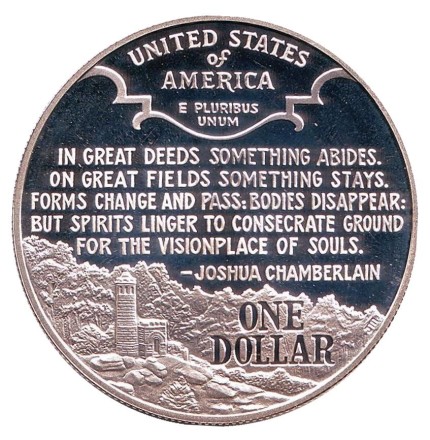 Монета 1 доллар. 1995 год, США. (Proof) Гражданская война. Монета 1 доллар. 1995 год, США. (Proof) Гражданская война.