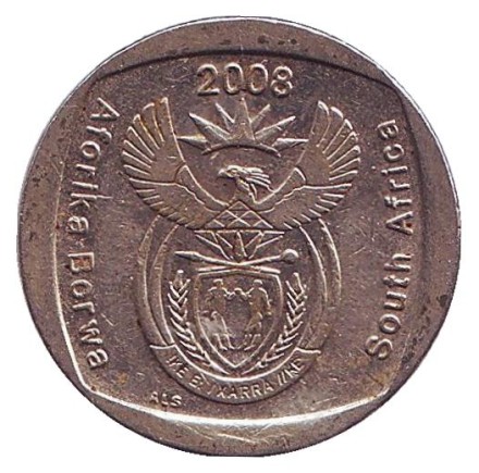 Монета 2 ранда. 2008 год, ЮАР. Из обращения. Антилопа.