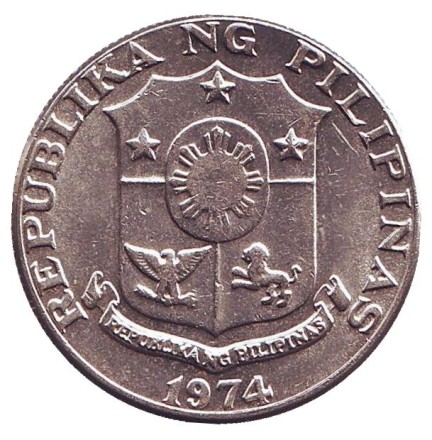 Монета 50 сентимо. 1974 год, Филиппины. XF. Монета 50 сентимо. 1974 год, Филиппины. XF.