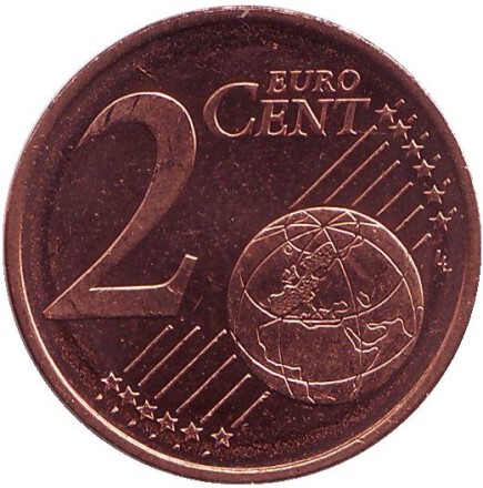 Монета 2 цента. 2008 год, Кипр. Монета 2 цента. 2008 год, Кипр.
