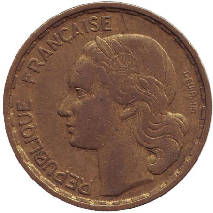 Монета 50 франков. 1951 (В) год, Франция.