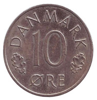 Монета 10 эре. 1985 год, Дания. Монета 10 эре. 1985 год, Дания.