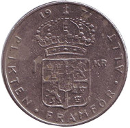 Монета 1 крона. 1971 год, Швеция. Монета 1 крона. 1971 год, Швеция.