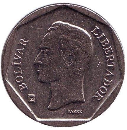 Монета 50 боливаров. 1999 год, Венесуэла.