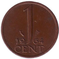 1 цент. 1964 год, Нидерланды. 