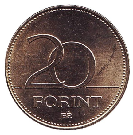 Монета 20 форинтов. 2019 год, Венгрия. Венгерский ирис. Монета 20 форинтов. 2019 год, Венгрия. Венгерский ирис.