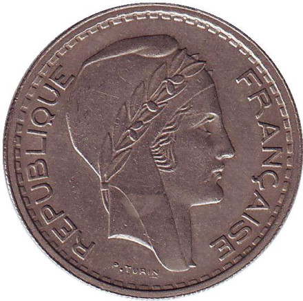 Монета 10 франков. 1949-B год, Франция.