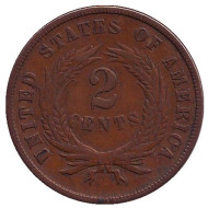 Монета 2 цента. 1868 год, США. Монета 2 цента. 1868 год, США.