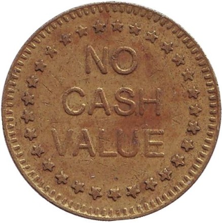 Жетон игровой. "No Cash Value - No Cash Value"". Орёл. (Ø - 25 мм). Великобритания. Жетон игровой. "No Cash Value - No Cash Value"". Орёл. (Ø - 25 мм). Великобритания.