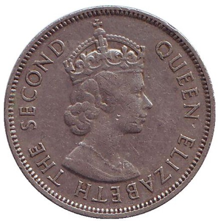 Монета 1/2 рупии. 1978 год, Маврикий. Олень. Монета 1/2 рупии. 1978 год, Маврикий. Олень.