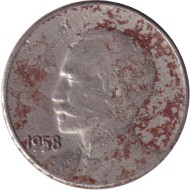 Монета 1 сентаво. 1958 год, Куба. Монета 1 сентаво. 1958 год, Куба.