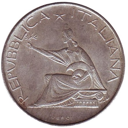 Монета 500 лир. 1961 год, Италия. 100-летие объединения Италии. Монета 500 лир. 1961 год, Италия. 100-летие объединения Италии.
