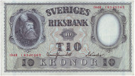 Банкнота 10 крон. 1948 год, Швеция. Банкнота 10 крон. 1948 год, Швеция.