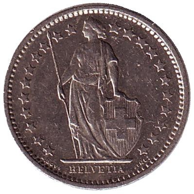 Монета 1/2 франка. 1979 год, Швейцария.