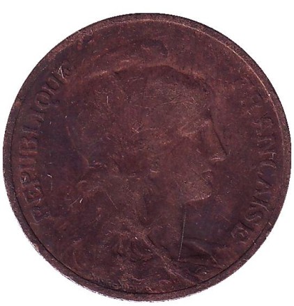 Монета 5 сантимов. 1906 год, Франция. Монета 5 сантимов. 1906 год, Франция.